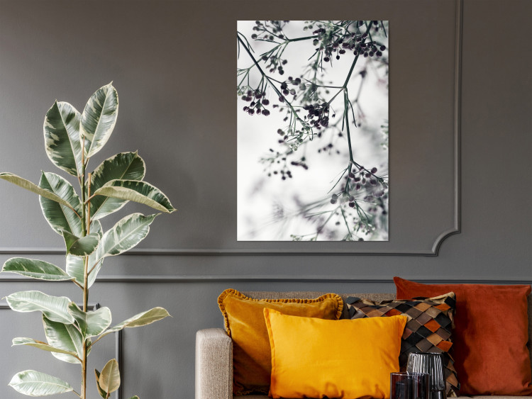 Poster Blooming Branches - black and white Scandinavian landscape with plant motifs 116522 additionalImage 23