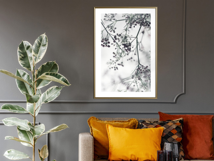 Poster Blooming Branches - black and white Scandinavian landscape with plant motifs 116522 additionalImage 13