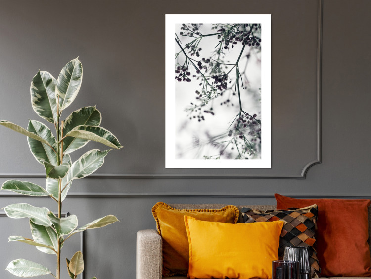 Poster Blooming Branches - black and white Scandinavian landscape with plant motifs 116522 additionalImage 8