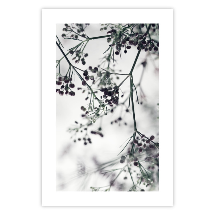 Poster Blooming Branches - black and white Scandinavian landscape with plant motifs 116522 additionalImage 25