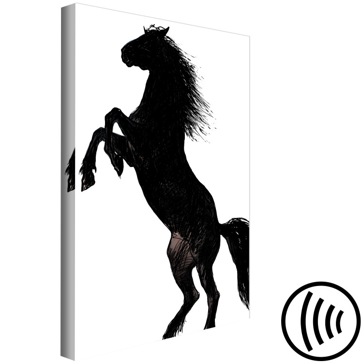Canvas A rearing horse - black and white illustration of a horse silhouette 118822 additionalImage 6