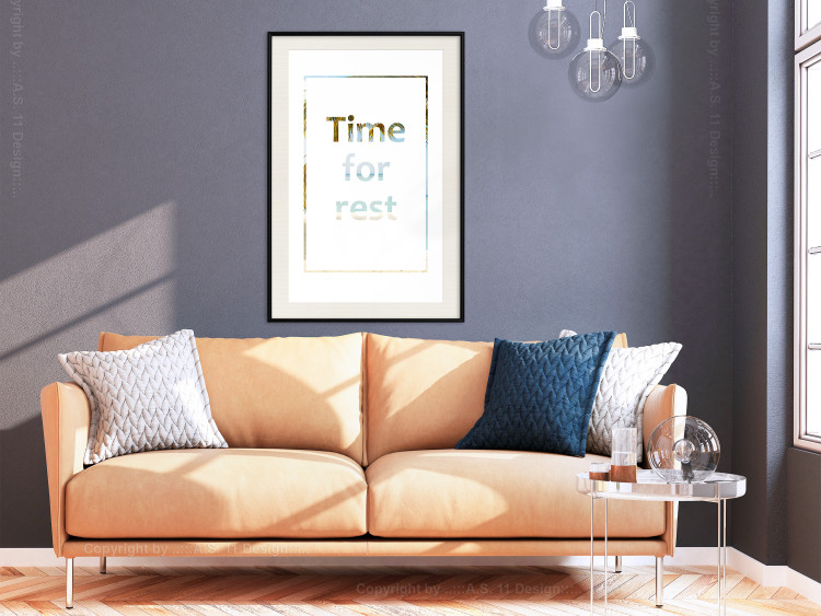Wall Poster Time for Rest - English text with a glimpse into a tropical landscape 123222 additionalImage 22