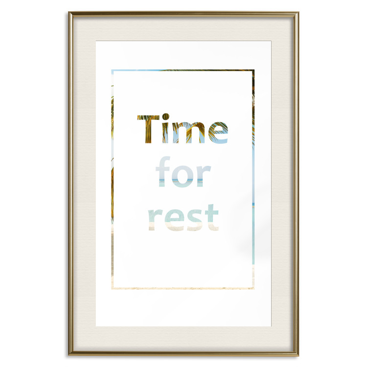 Wall Poster Time for Rest - English text with a glimpse into a tropical landscape 123222 additionalImage 19