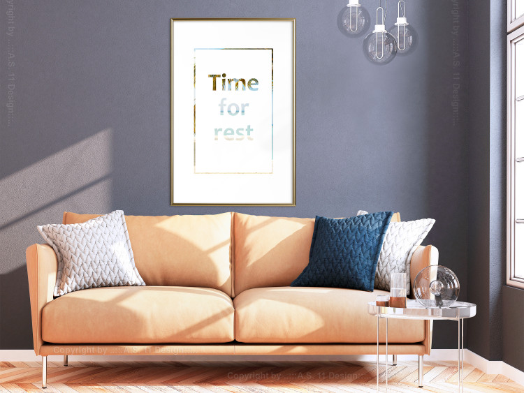 Wall Poster Time for Rest - English text with a glimpse into a tropical landscape 123222 additionalImage 15