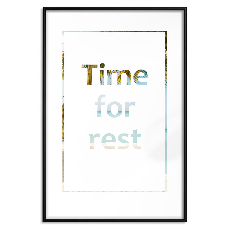 Wall Poster Time for Rest - English text with a glimpse into a tropical landscape 123222 additionalImage 24