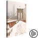 Canvas Art Print Brooklyn Bridge in snow and fog - New York City architecture photo 123822 additionalThumb 6