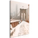 Canvas Art Print Brooklyn Bridge in snow and fog - New York City architecture photo 123822 additionalThumb 2