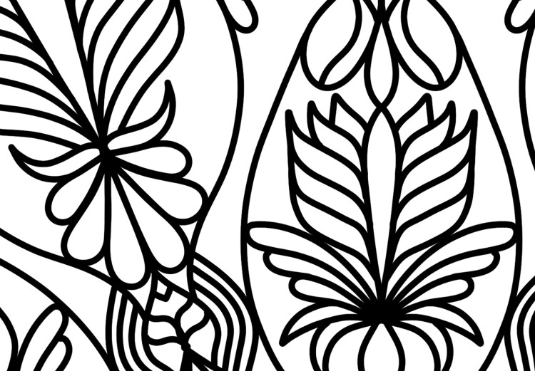 Canvas Art Print Mandala - black oriental pattern on white background 124422 additionalImage 5