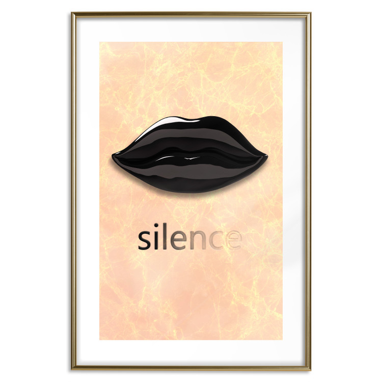Poster Sweet Silence - English text and black glossy lips 125722 additionalImage 17
