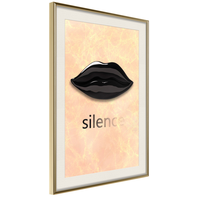 Poster Sweet Silence - English text and black glossy lips 125722 additionalImage 2