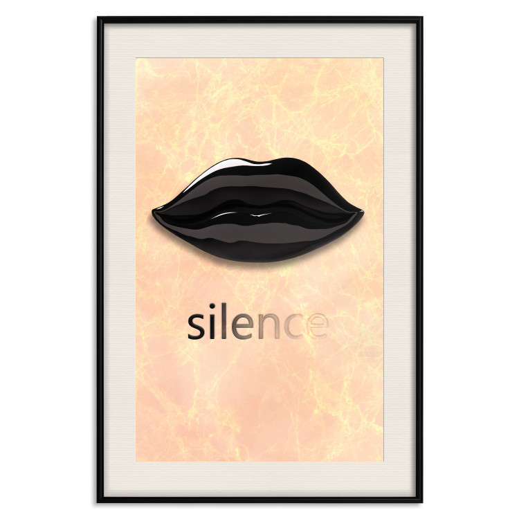 Poster Sweet Silence - English text and black glossy lips 125722 additionalImage 26