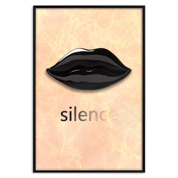 Poster Sweet Silence - English text and black glossy lips 125722 additionalImage 15