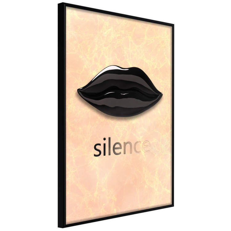 Poster Sweet Silence - English text and black glossy lips 125722 additionalImage 10