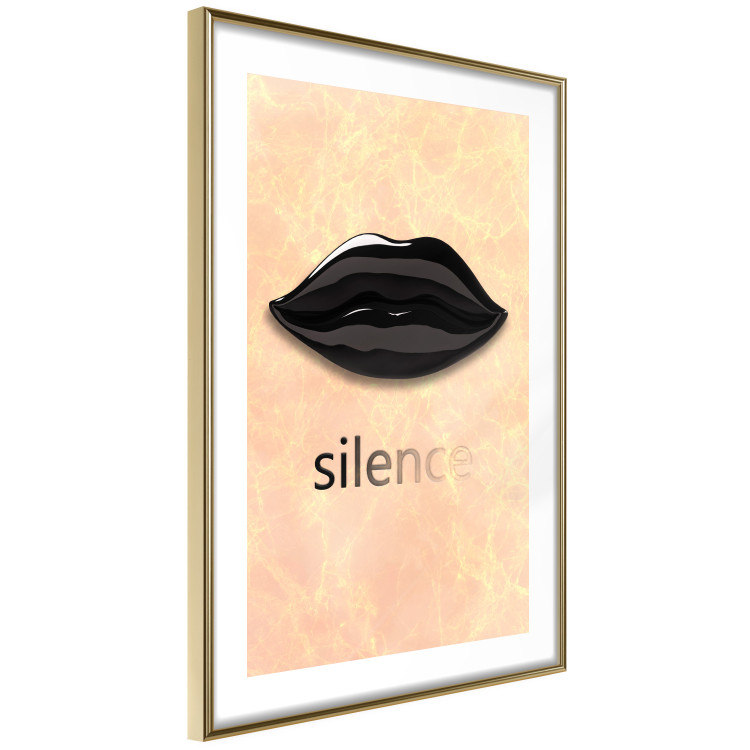 Poster Sweet Silence - English text and black glossy lips 125722 additionalImage 8