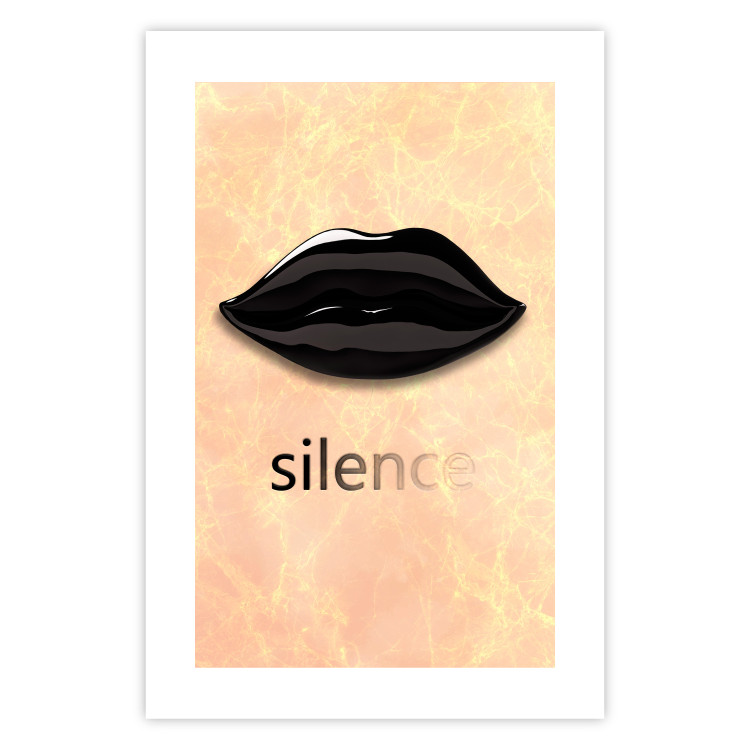 Poster Sweet Silence - English text and black glossy lips 125722 additionalImage 18