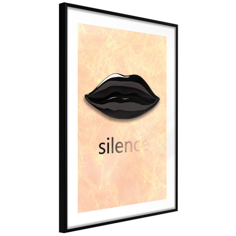 Poster Sweet Silence - English text and black glossy lips 125722 additionalImage 13