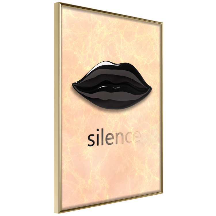 Poster Sweet Silence - English text and black glossy lips 125722 additionalImage 14