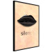 Poster Sweet Silence - English text and black glossy lips 125722 additionalThumb 12