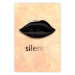 Poster Sweet Silence - English text and black glossy lips 125722