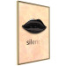 Poster Sweet Silence - English text and black glossy lips 125722 additionalThumb 14