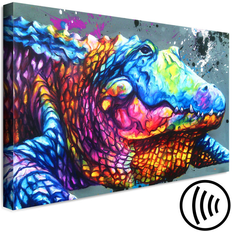 Canvas Print Colourful Alligator (1 Part) Wide 127022 additionalImage 6