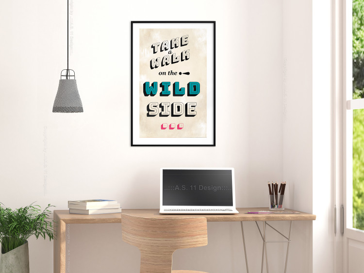 Wall Poster Take Walk on the Wild Side - colorful English text on a beige background 128922 additionalImage 18