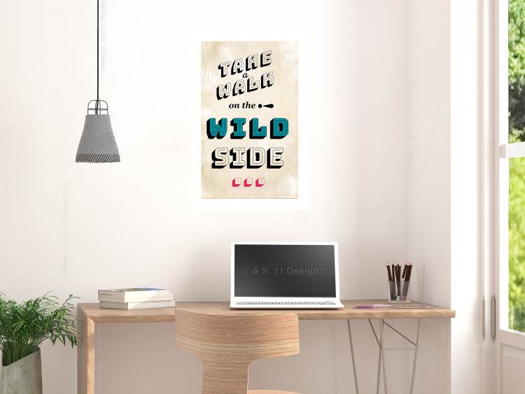Wall Poster Take Walk on the Wild Side - colorful English text on a beige background 128922 additionalImage 5