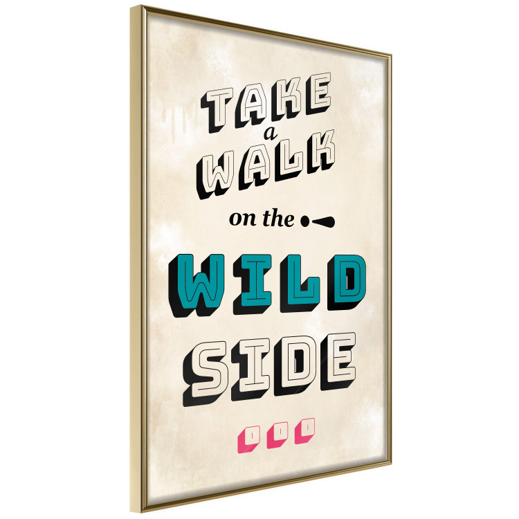 Wall Poster Take Walk on the Wild Side - colorful English text on a beige background 128922 additionalImage 12