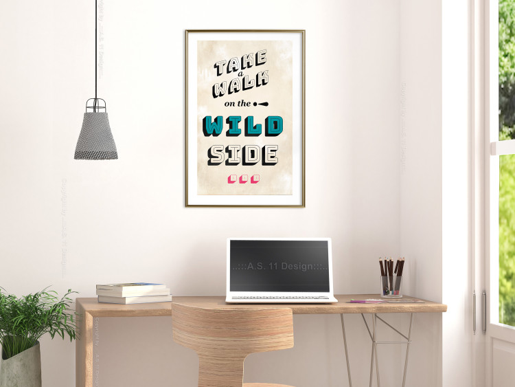 Wall Poster Take Walk on the Wild Side - colorful English text on a beige background 128922 additionalImage 15