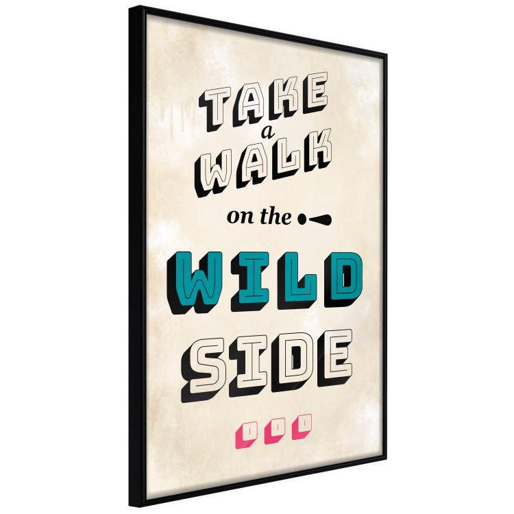 Wall Poster Take Walk on the Wild Side - colorful English text on a beige background 128922 additionalImage 11