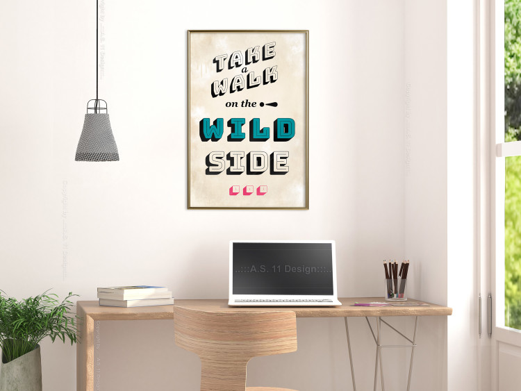 Wall Poster Take Walk on the Wild Side - colorful English text on a beige background 128922 additionalImage 7