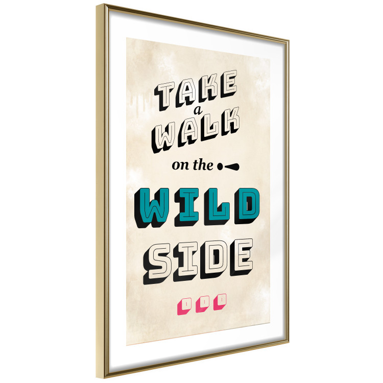 Wall Poster Take Walk on the Wild Side - colorful English text on a beige background 128922 additionalImage 9