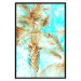 Poster Forbidden Paradise - tropical blue landscape with golden palm trees 131822 additionalThumb 20