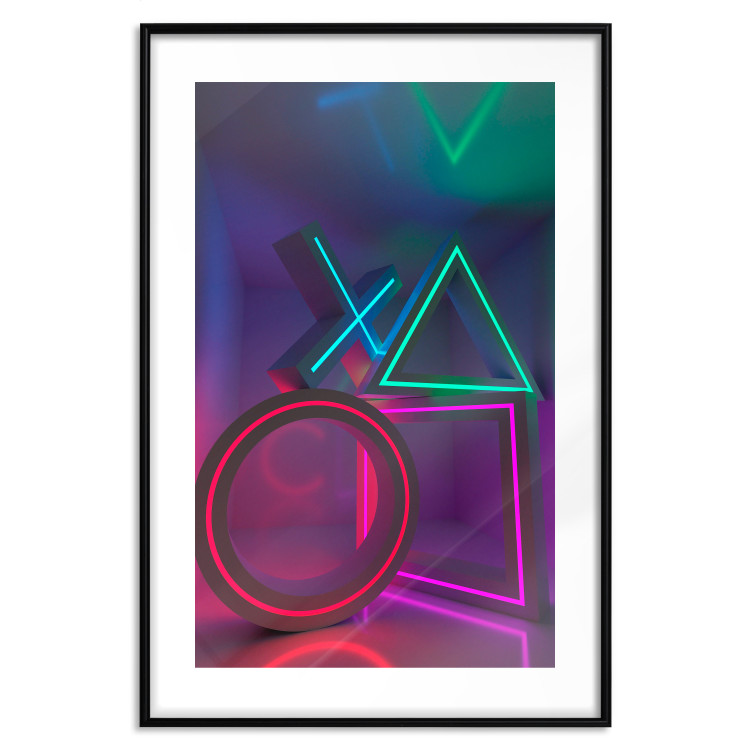 Wall Poster Winning Zone - geometric figures with colorful neon inserts 131922 additionalImage 17