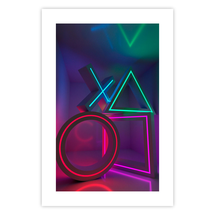 Wall Poster Winning Zone - geometric figures with colorful neon inserts 131922 additionalImage 25