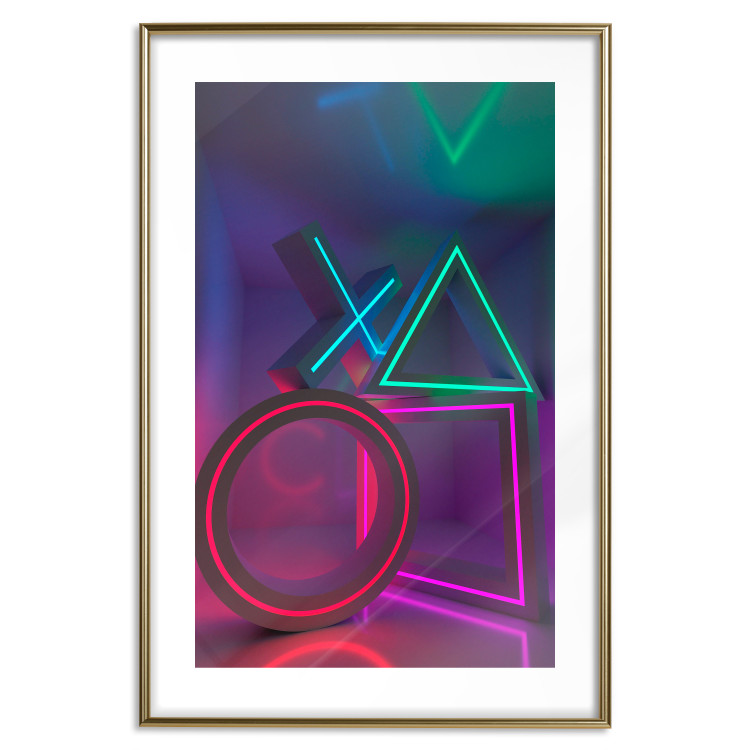 Wall Poster Winning Zone - geometric figures with colorful neon inserts 131922 additionalImage 14
