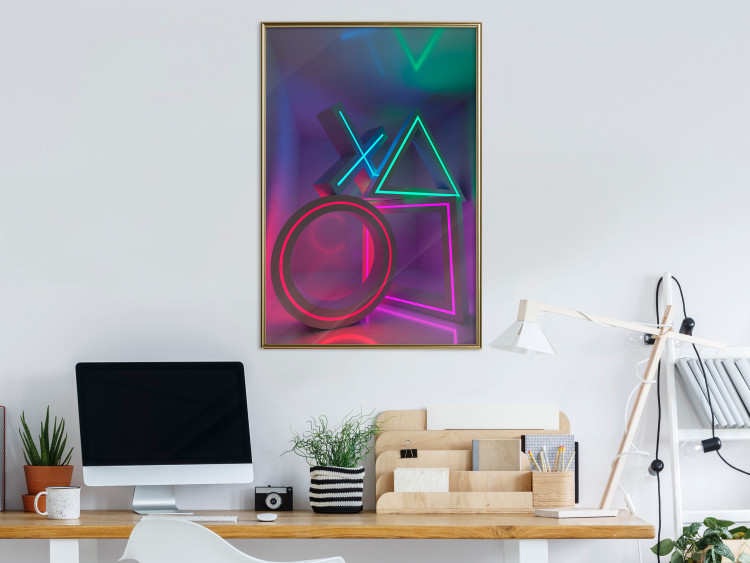 Wall Poster Winning Zone - geometric figures with colorful neon inserts 131922 additionalImage 7