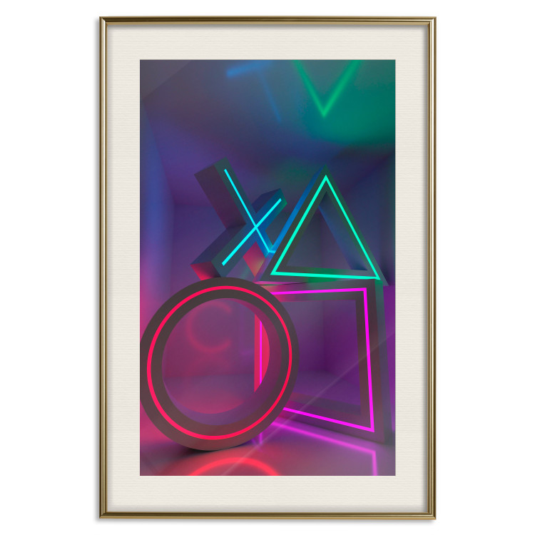 Wall Poster Winning Zone - geometric figures with colorful neon inserts 131922 additionalImage 20