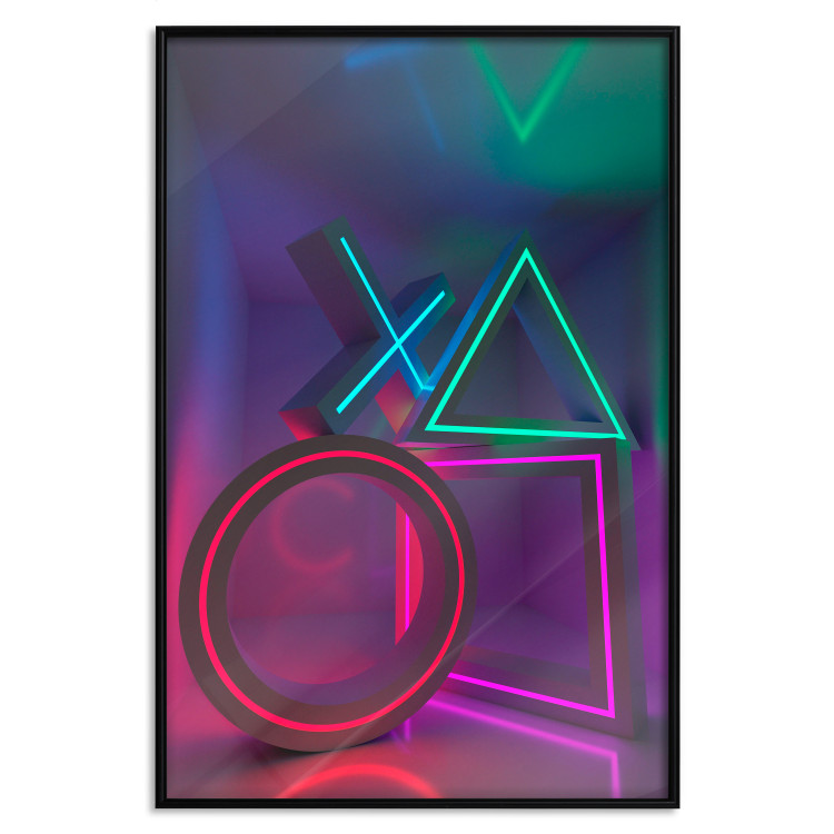 Wall Poster Winning Zone - geometric figures with colorful neon inserts 131922 additionalImage 16