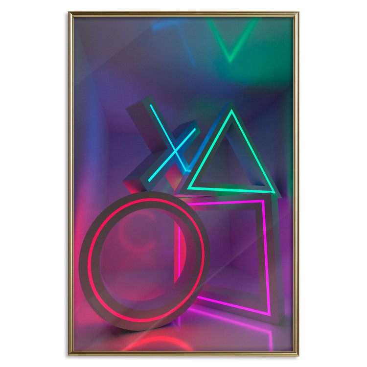 Wall Poster Winning Zone - geometric figures with colorful neon inserts 131922 additionalImage 21