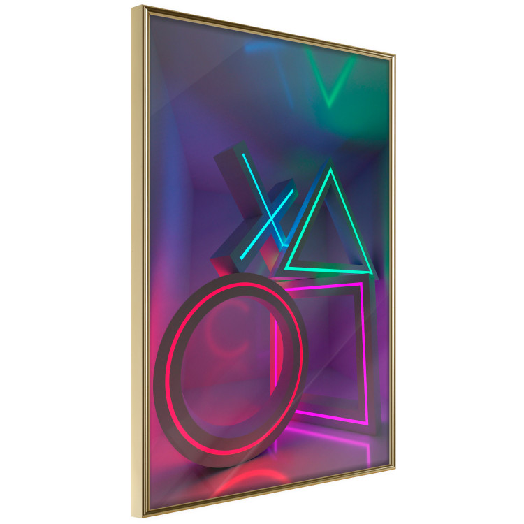 Wall Poster Winning Zone - geometric figures with colorful neon inserts 131922 additionalImage 12