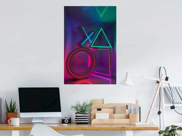 Wall Poster Winning Zone - geometric figures with colorful neon inserts 131922 additionalImage 4