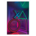 Wall Poster Winning Zone - geometric figures with colorful neon inserts 131922