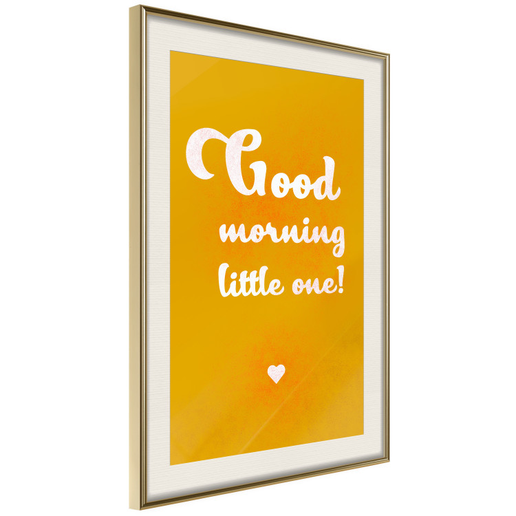Wall Poster Good Morning Little One - white English text on a yellow background 135722 additionalImage 13