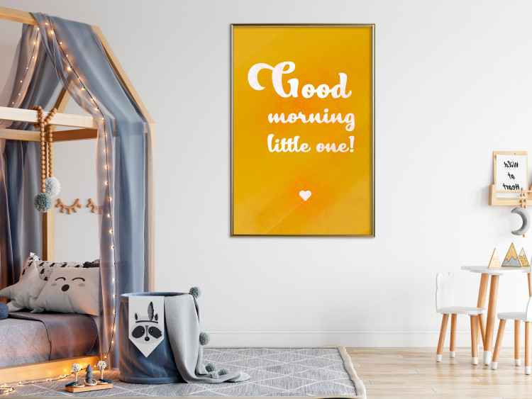 Wall Poster Good Morning Little One - white English text on a yellow background 135722 additionalImage 8