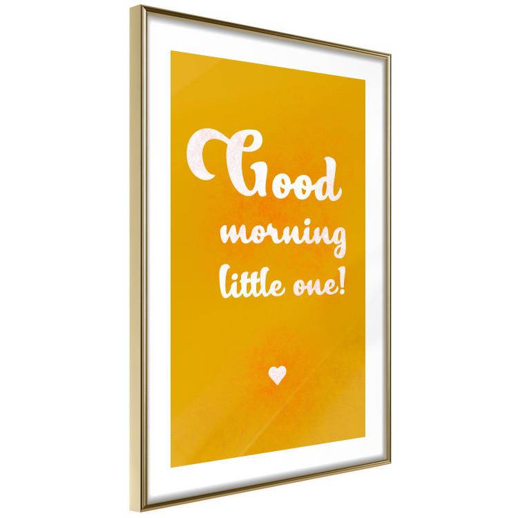 Wall Poster Good Morning Little One - white English text on a yellow background 135722 additionalImage 15
