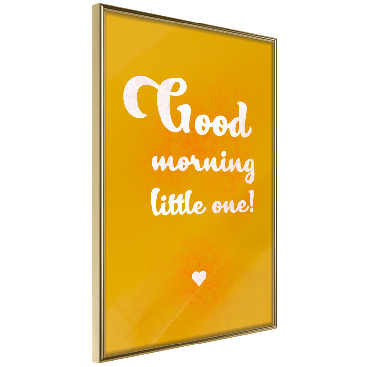 Wall Poster Good Morning Little One - white English text on a yellow background 135722 additionalImage 12