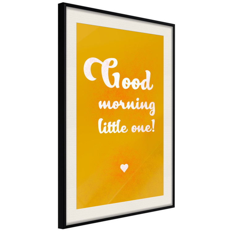 Wall Poster Good Morning Little One - white English text on a yellow background 135722 additionalImage 14