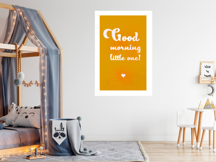 Wall Poster Good Morning Little One - white English text on a yellow background 135722 additionalImage 11