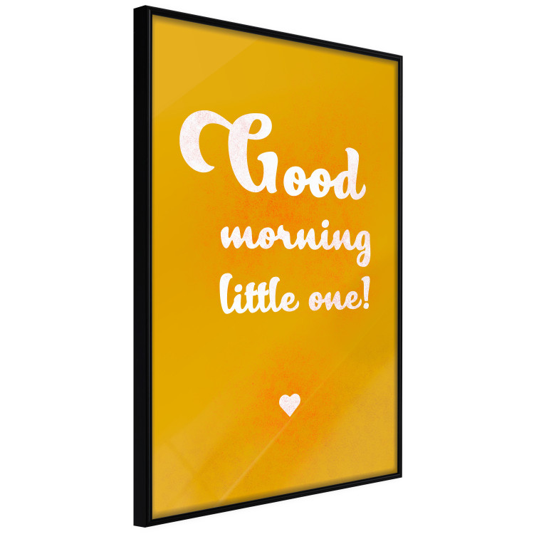 Wall Poster Good Morning Little One - white English text on a yellow background 135722 additionalImage 13
